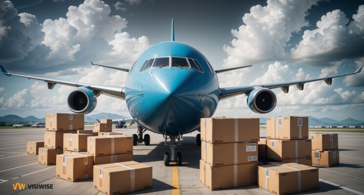 air freight shipping route runner